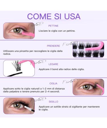 Syloripha Cluster Lashes Individual Lashes D Curl Professional Lash Extension DIY False Eyelashes Fluffy Soft (Eyelash Sets 50D) - Buy Online on GoSupps.com