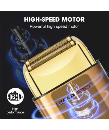 Professional Gold Foil Shaver for Men - Cordless Rechargeable Electric Razor with LED Display & Detachable Design - Perfect for Close Shaving & Barber Use - Buy Online on GoSupps.com