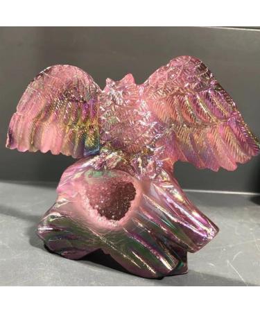 Natural Color Crystal Owl Sculpture | Hand-Carved Reiki Healing Stone | Unique Home Decor Gift - 330-380g - Buy Online on GoSupps.com