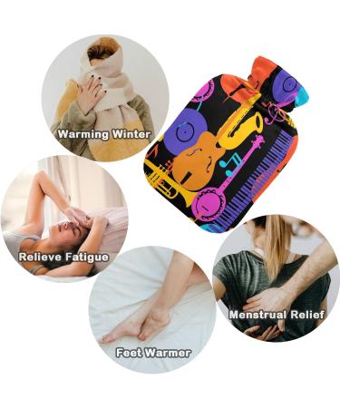 Buy Naanle Colorful Jazz Music Hot Water Bottle - 2L Large Heat Bottle for Pain Relief & Therapy | Ideal for Bed Hands Feet - Transparent & Stylish - Buy Online on GoSupps.com