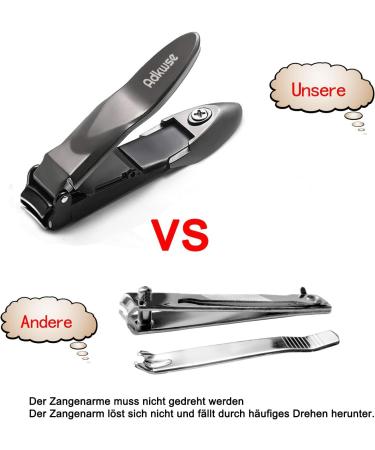 Adknic Nail Clips for Men - Large Professional Stainless Steel Nail Clipper with Container | No Mess Nail Cutter & Fingernail Care (Black) - Buy Online on GoSupps.com