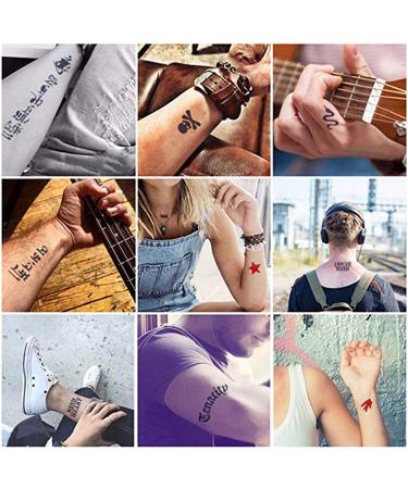 Jacknb Temporary Tattoo Kit - Freehand Ink, Semi Permanent Jagua Gel, 40 Pcs Stencils, DIY Fake Tattoos for Women, Kids, Men - Full Kit with 4 Bottles (Black/Red) - Buy Online on GoSupps.com