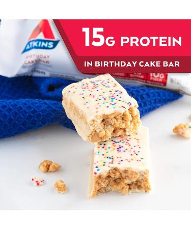 Atkins Birthday Cake Protein Meal Bar 5 Count (Pack of 6) | Almond Butter, Keto-Friendly - Buy Online on GoSupps.com