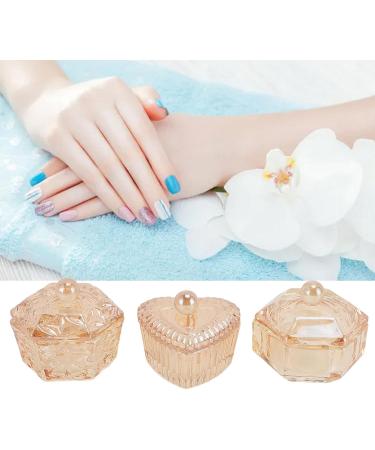Nail Damping Dish 3 Pieces Champagne Color Monomer Dish with Lid for Liquid - Buy Online on GoSupps.com