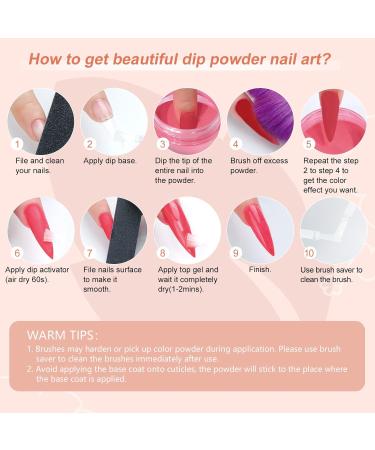 SAVILAND 12 PCS Dip Powder Liquid Set - 20 ml Nail Dip Liquid with Base Top Coat & Activator for French Nail Art | Ideal for Salon & Home Use - Buy Online on GoSupps.com