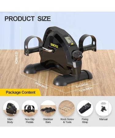BOOKCYCLE Mini Exercise Bike Pedal Exerciser with LCD Monitor - Black - Buy Online on GoSupps.com