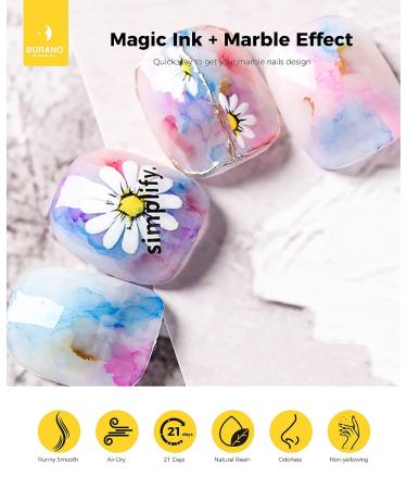 Burano Marble Nail Gel Polish - Blooming Marble Tints for DIY Nail Art (Black) - Buy Online on GoSupps.com