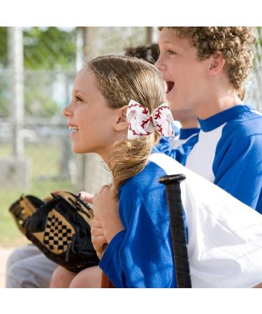 Whaline 2Pcs Softball Glitter Hair Bow Clips - Red and White Baseball Cheer Accessories for Girls - Buy Online on GoSupps.com