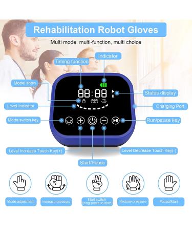 Rehabilitation Robotic Gloves for Hemiplegia Stroke Paralysis Arthritis - Left Hand-L Blue - Buy Online on GoSupps.com