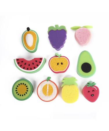 Scrub Sponge  Multi-Use Cute Fruit Pattern Sponges Scrubber Bath Cleaning Sponges Scrubbing Sponges Use for Bathroom & More(random-10pcs) - Buy Online on GoSupps.com