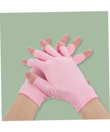 minkissy 5 Pairs Nail Gloves Pink Fingerless Gloves Half Finger Gloves Protective Gloves for Manicure Nail Anti-uv Gloves for Gel Nails Moisturizing Spandex Nail Supplies - Buy Online on GoSupps.com