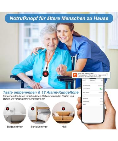 Chunhee Smart Emergency Button for Seniors | Tuya WiFi SOS Alert System - 2 Buttons & 1 Recipient - Ideal for Elderly & Handicapped Care - Buy Online on GoSupps.com