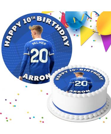 FOOTBALL FAVOURITE PLAYER BIRTHDAY PERSONALISED 7.5 INCH EDIBLE ICING CAKE TOPPER DECORATION FB100 - Buy Online on GoSupps.com