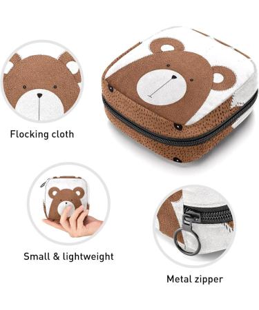 Beautiful Hand-Drawn Bear Design Women's Lift Storage Bag | Portable Period Kit for Girls | Stylish Feminine Product Holder - Shop Now! - Buy Online on GoSupps.com