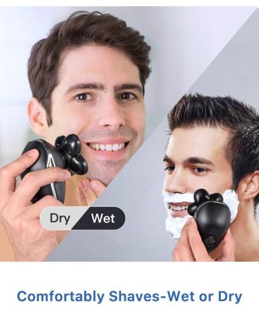 5-in-1 Electric Razor for Men | Rechargeable Shaver Hair Clipper Nose & Ear Trimmer Facial Brush - International Shipping Available - Buy Online on GoSupps.com