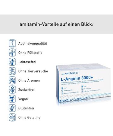 Amitamin L-Arginine 3000+ Capsules - German Quality 3000mg High-Dose 100% Vegan Pure Formula for Active Men - International Shipping Available - Buy Online on GoSupps.com