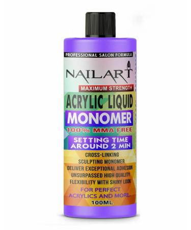 Nail Art Acrylic Liquid Monomer Professional MMA Free Medium Drying Time Non Yellowing Salon Quality 100ML PURPLE