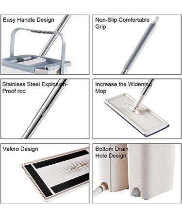SOFORFREEM Floor Telescopic Handle -Cleaning Flat Mop with Microfibre Pads and Cleaning Bucket - Buy Online on GoSupps.com