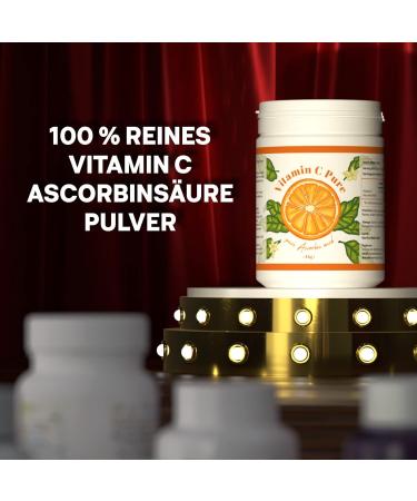 Vitamin C Powder 250g - Pure Ascorbic Acid 1000mg Dose Vegan Premium Quality - 250 Days Supply with Measuring Spoon - Buy Online on GoSupps.com