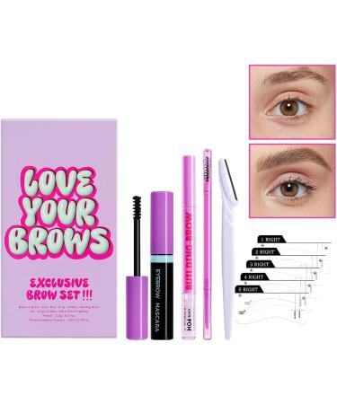 Eyebrow set with eyebrow card eyebrow pencil set for eyebrows unbreakable water resistant the makeup contains mascara eyebrow card and eyebrow cream for the eyes - Buy Online on GoSupps.com