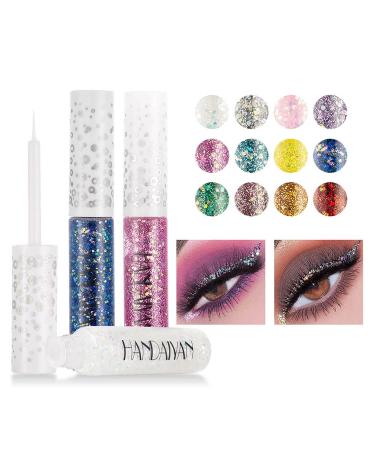 Glitter Eyeliner Liquid - Waterproof Eyeshadow Pen & Brush | Multi-Color #02 for Cosplay & Unique Looks - Buy Online on GoSupps.com