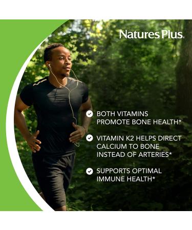 Nature's Plus Vitamin D3 & K2 Supplement - 90 Capsules for Immune Support - Buy Online on GoSupps.com