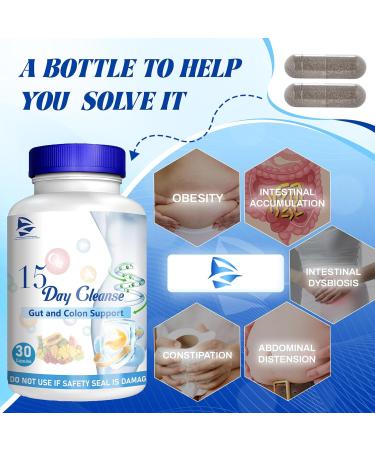 15 Day Gut Cleanse - Bowel Dissolving Capsules for Men & Women | Supports Digestive Health | 30 Capsules - Buy Online on GoSupps.com