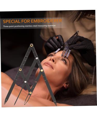 KALLORY 5 pcs Golden Metal Three-point Second Generation Stainless Steel Positioning Eyebrow Measuring 25x5x0.6cmx5pcs Blackx5pcs - Buy Online on GoSupps.com