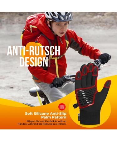 Ruixue Children s Winter Gloves | Warm Anti-Slip Windproof Fleece Gloves for Outdoor Sports (Ages 8-10) - Black - Buy Online on GoSupps.com