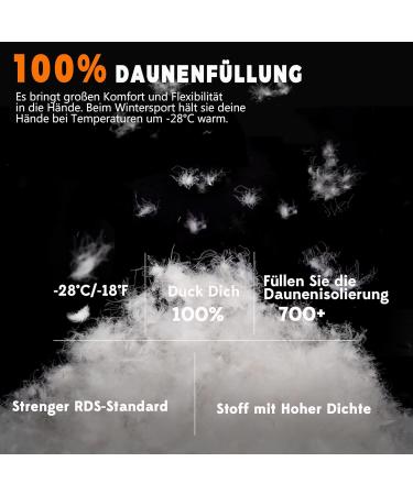 Kineed Ski Mittens for Women - Waterproof Touchscreen Winter Down Gloves - Black Snow Mittens - Buy Online on GoSupps.com