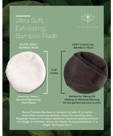 Luxury Bamboo Reusable Makeup Remover Pads (14 Pack) NYC USA Brand - Four Layer Face Pads with Pocket - Eco-Conscious and Reusable Bamboo Face Pads - White/Grey - Includes Mesh Washing Bag - Buy Online on GoSupps.com
