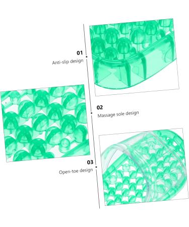 MAGICLULU 2 Pairs Slippers Quick Drying Shower Slippers Green Home Indoor Slippers Non Dorm Shoes Gym Foot Spa Soak Tub Shower Footware Massaging Travel Pvc Household Plastic Barrel 28x10.3cm 11x5pcs Greenx5pcs - Buy Online on GoSupps.com