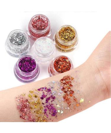 Knadgbft Eye Glitter Eyeshadow Hair Glitter Gel Long Lasting Sparkling Sequins Festival Shinny Decoration Party 6 - Buy Online on GoSupps.com