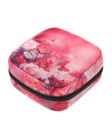 Bouquet of flowers with yellow roses butterfly women's bandages storage bag for women teenagers girls menstrual cup breastfeeding pillow holder