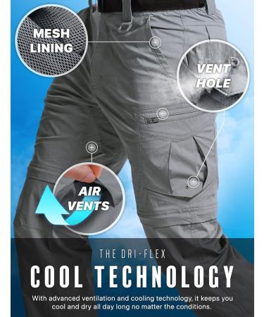 CQR Men's Convertible Cargo Pants - Water-Repellent Hiking Pants Zip-Off Light Stretch UPF 50+ TXP405 - Stone 28W/30L | International Shipping Available - Buy Online on GoSupps.com