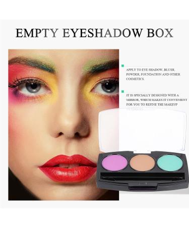 10pcs Empty Eyeshadow Pans Containers - Makeup Palette with 3 Grids for Girls - Buy Online on GoSupps.com