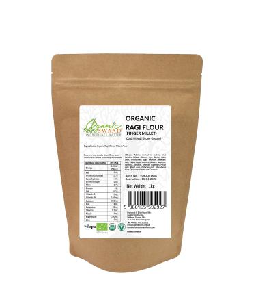 Organic Swaad Finger Millet (Ragi) Flour 1kg EU USDA and India Organic Certified - Buy Online on GoSupps.com