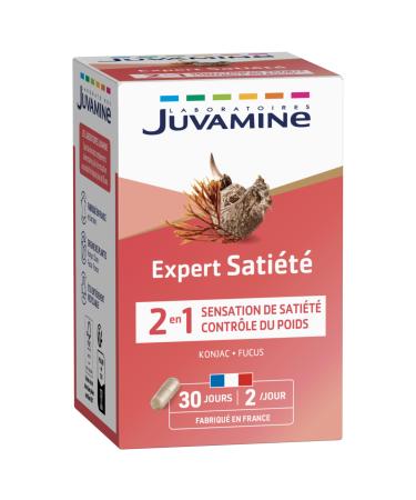 JUVAMINE - Expert Sati t 2-en-1 - Contr le du poids - Sensation de sati t - Konjac - Fucus - Programme 30 jours - 60 g lules - 2 g lules par jour - Fabriqu en France