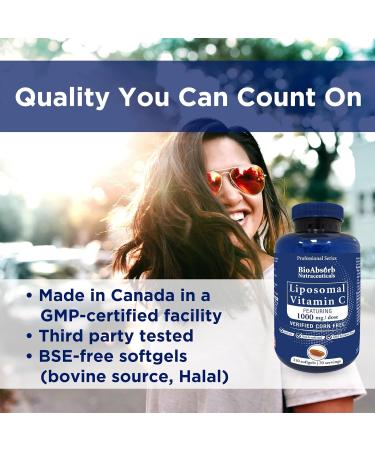 Liposomal Vitamin C 1000mg. 70-Day Supply 210 Softgel Capsules. Corn-Free Soy-Free Non GMO. - Buy Online on GoSupps.com