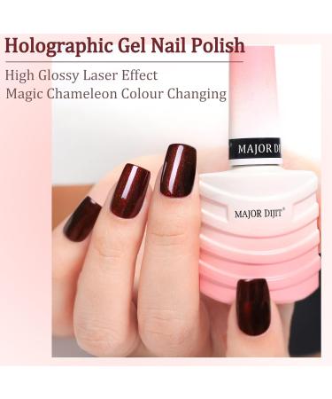 Brown Holographic Gel Nail Polish - Magic Chameleon Laser Effect UV Gel Nail Polish - Glitter Gel Nail Varnish - Chrome Nail Gel Polish for Home Soak-off DIY Manicure Nail Art - Buy Online on GoSupps.com