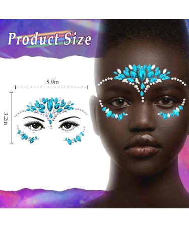 Buy Face Jewels Crystal Stickers - Mermaid Gems & Rhinestone Accessories for Rave Parties | Sparkly Temporary Stickers for Women & Girls - Buy Online on GoSupps.com