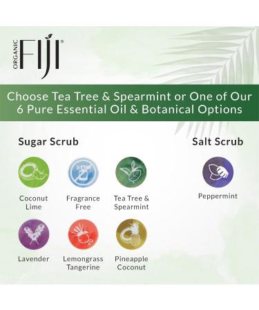 Organic Fiji Coconut Oil Infused Sugar Scrub for Face & Body 20-Ounces (20 Ounce (Pack of 1) Tea Tree Spearmint) Tea Tree Spearmint 20 Ounce (Pack of 1) - Buy Online on GoSupps.com
