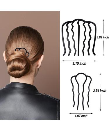 6-Piece Metal Hair Comb Clips for Updo Bun - Black Hair Accessories for Women - Buy Online on GoSupps.com