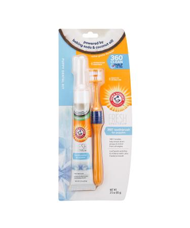 Arm & Hammer Puppy Dental Kits Coconut Fresh - Includes Toothpaste Toothbrush and Finger Brush. Reduces Plaque and Tartar for Healthy Gums