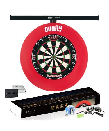 ONE80 ILLUMINA Dartboard Lighting System, Minimum Shadow and Clear Vision Design, Natural Sunlight Effect, Tape Measure and Spirit Level Included, Dartboard and Surround NOT Included