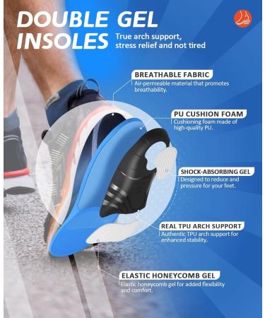 TMANI Arch Support Insoles Plantar Fasciitis Men Women - Orthotic Shoe Inserts Flat Feet - Heavy Duty Boot Insoles Work Sport - Blue 10.5-12 (29-30.5CM) - Buy Online on GoSupps.com