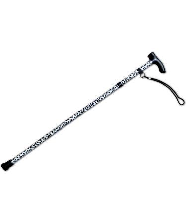 Life Healthcare Black Leopard Walking Stick | Flexible & Durable Mobility Aid | Collapsible & Adjustable 33-37 Inches - Buy Online on GoSupps.com