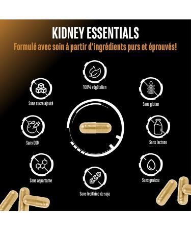 Kidney Essentials - 270 g lules - complexe Botanical Flush hautement dos avec extraits d astragale d ortie de cerise griotte d corce de pin de c leri et de verge d or - vegan - Buy Online on GoSupps.com