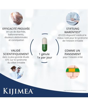 KIJIMEA C lon Irritable PRO Une aide en cas de troubles intestinaux tels que diarrh e maux de ventre ballonnements et constipation. Cliniquement prouv . - Buy Online on GoSupps.com