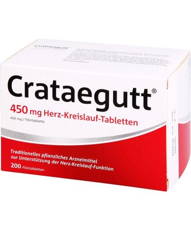 CRATAEGUT 450 mg | Cardiovascular Support Tablets | 200 Vegetable Capsules for Heart Health & Circulation | High Dose Hawthorn Extract - Buy Online on GoSupps.com